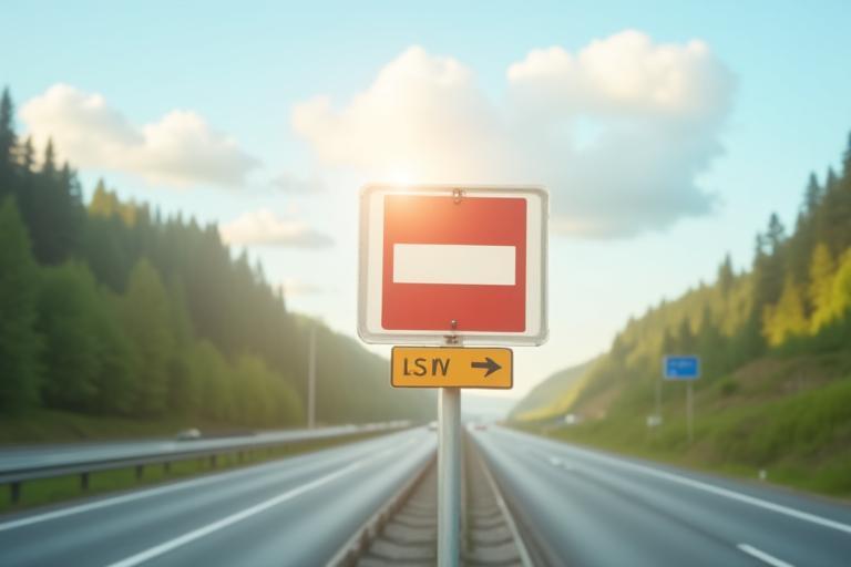 Österreich Autobahnschild mit Vignetten-Sticker