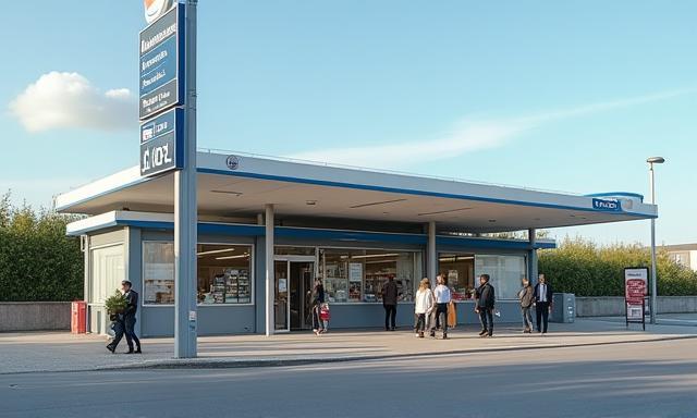 Verkaufsstelle für Autobahnvignetten in Österreich mit Kundschaft
