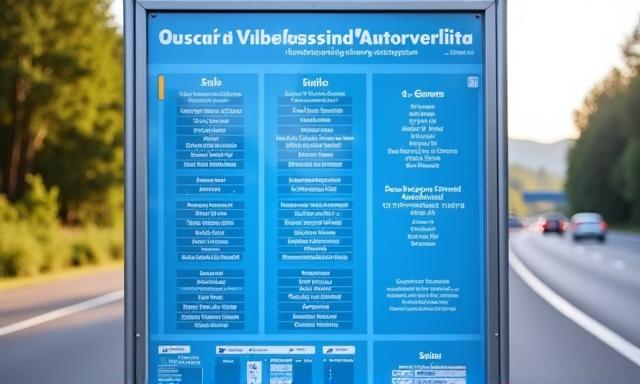 Preisanzeige verschiedener österreichischer Vignetten auf einem Info-Schild